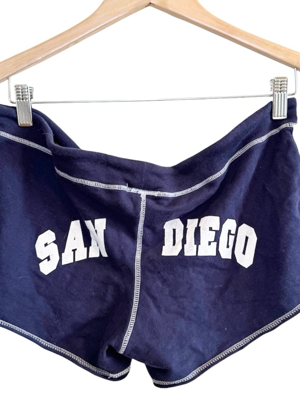 🌈 6/$60 Wise Girl Sam Diego Shorts Adjustable Waist White Blue 100% Cotton Large